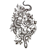 Tatouage éphémère - Serpent floral 6 - Faux tatouage par Skindesigned